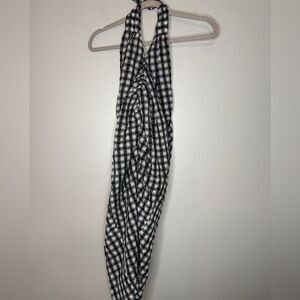 Zara Gingham Ruched Front Halter neck dress